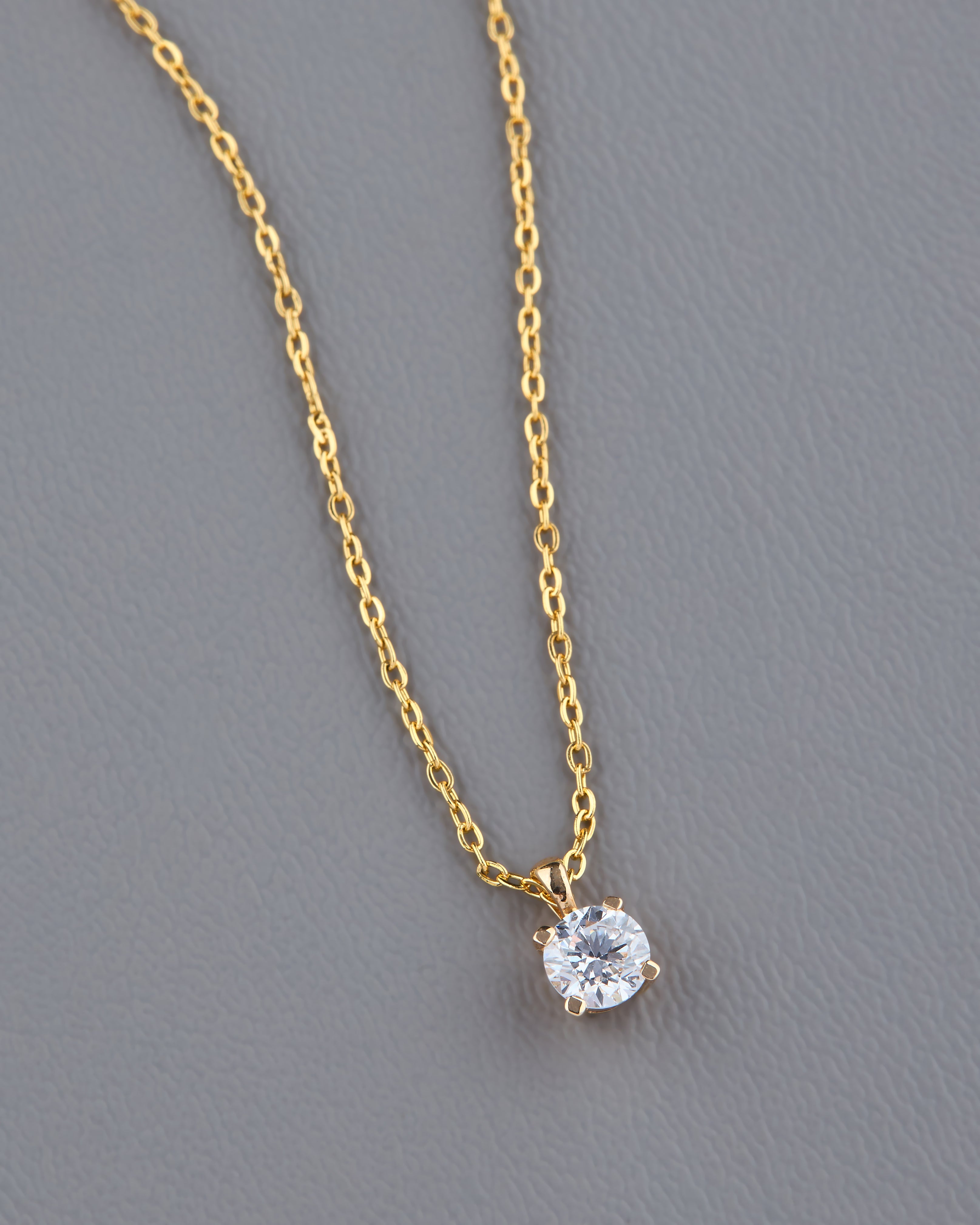 Solitaire (0.50 ct) Pendant in 14K Gold