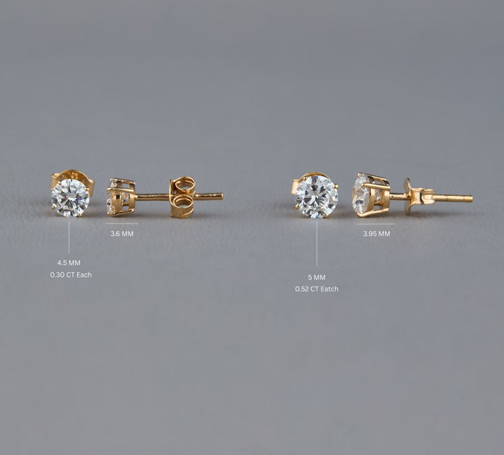 Lab Grown Diamond Stud Earrings Round 0.52 ct. each