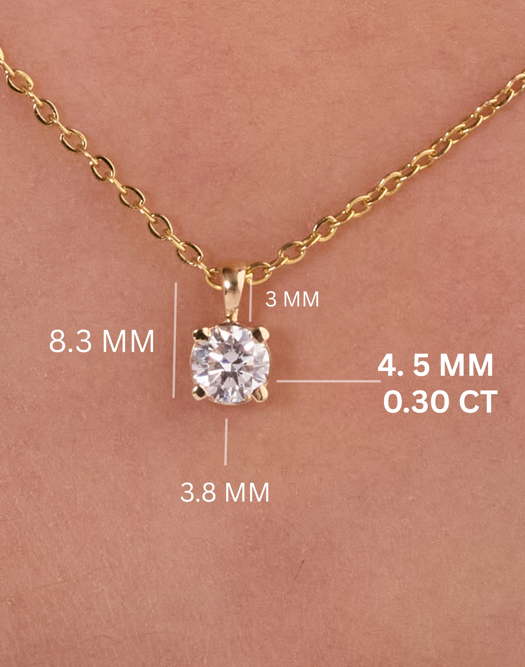 Solitaire (0.30 ct) Pendant in 14K Gold -