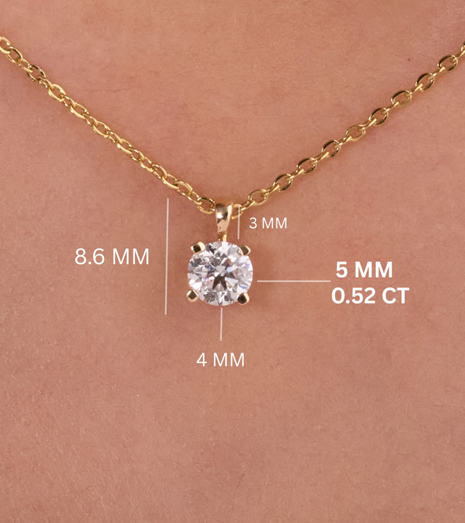 Solitaire (0.50 ct) Pendant in 14K Gold