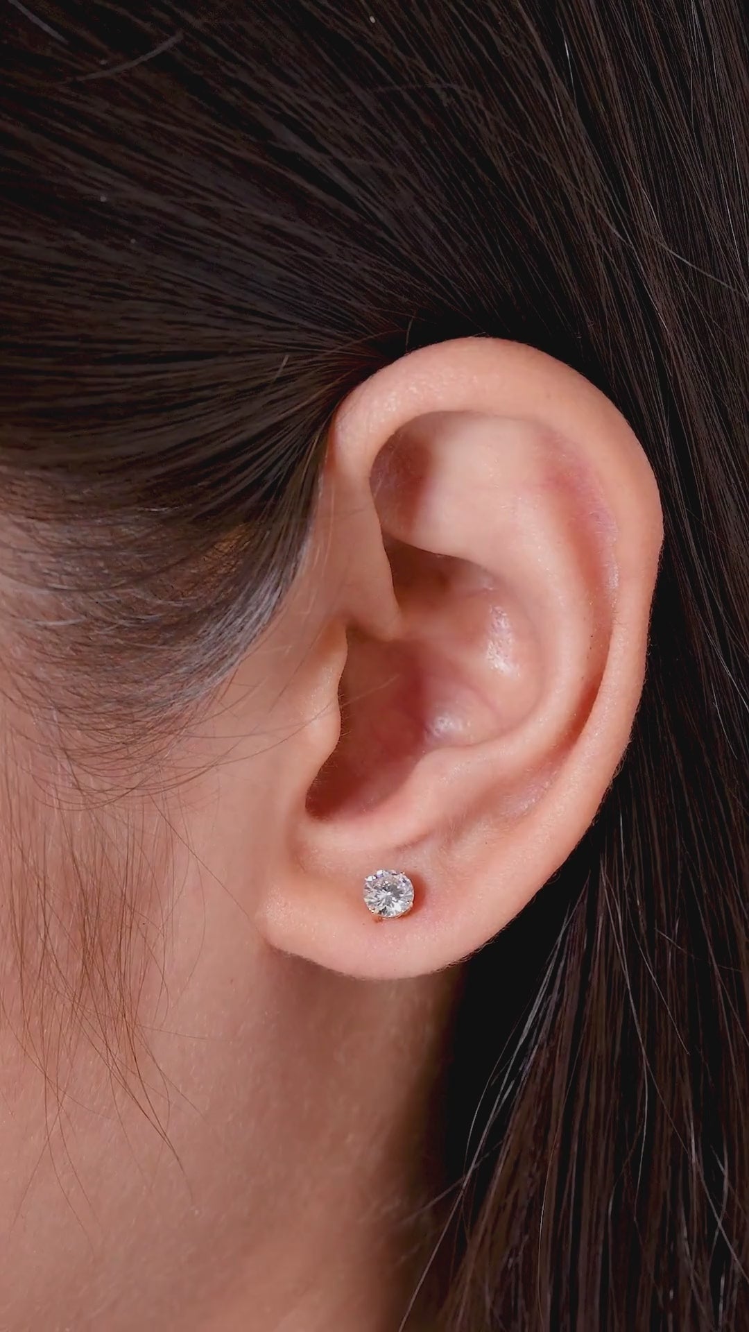 Lab Grown Diamond Stud Earrings Round 0.30 ct. each